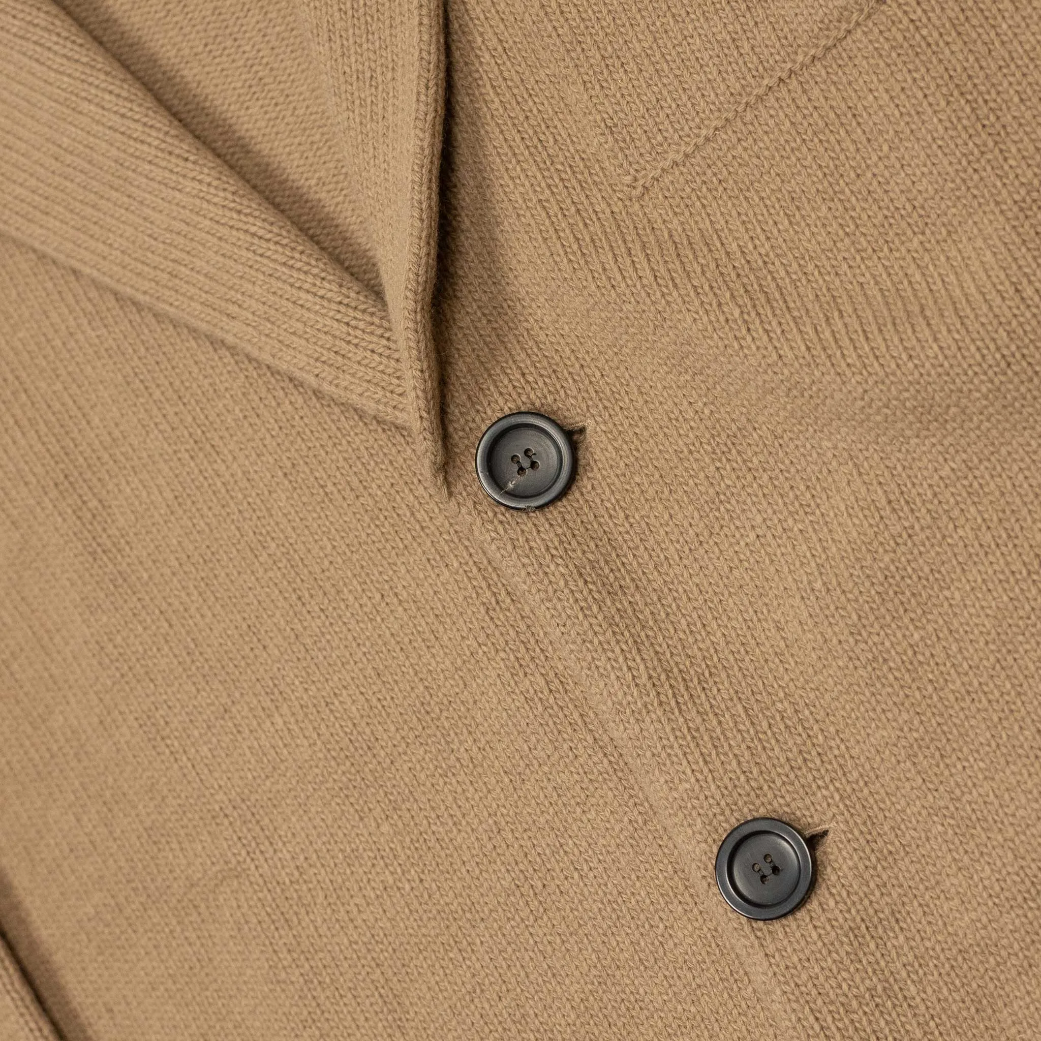 AAlviero single breasted knit jacket in camel color virgin wool (restock)