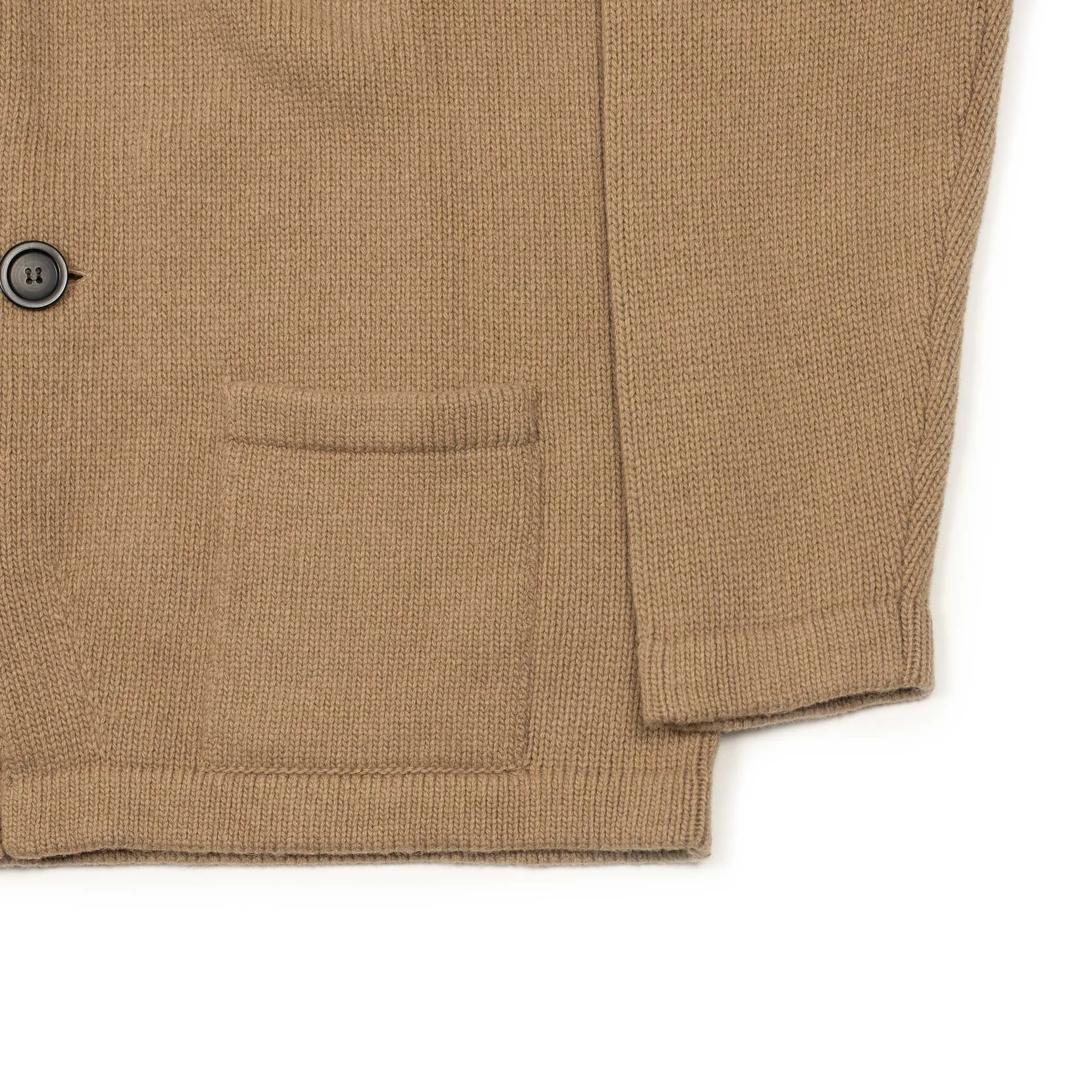 AAlviero single breasted knit jacket in camel color virgin wool (restock)