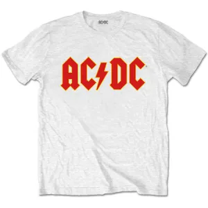 AC/DC Kids White T-Shirt - Red AC/DC Logo