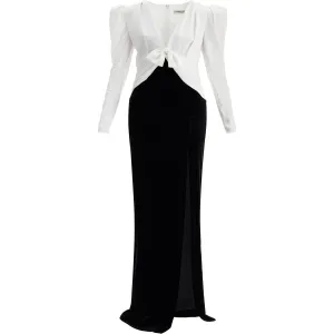 Alessandra Rich long silk and velvet dress