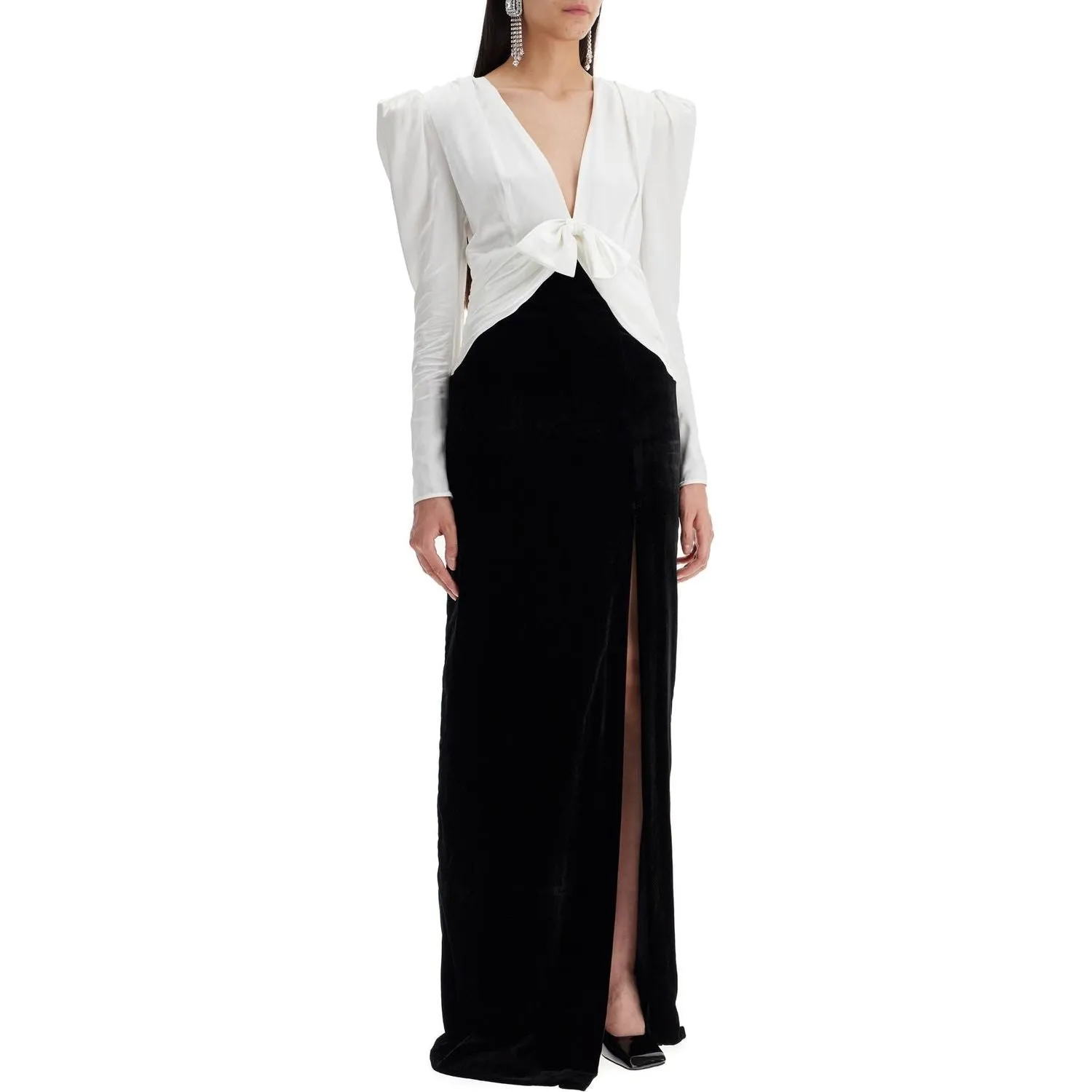 Alessandra Rich long silk and velvet dress