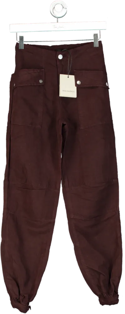 AllSaints Dark Wine Red Val Trouser UK 6