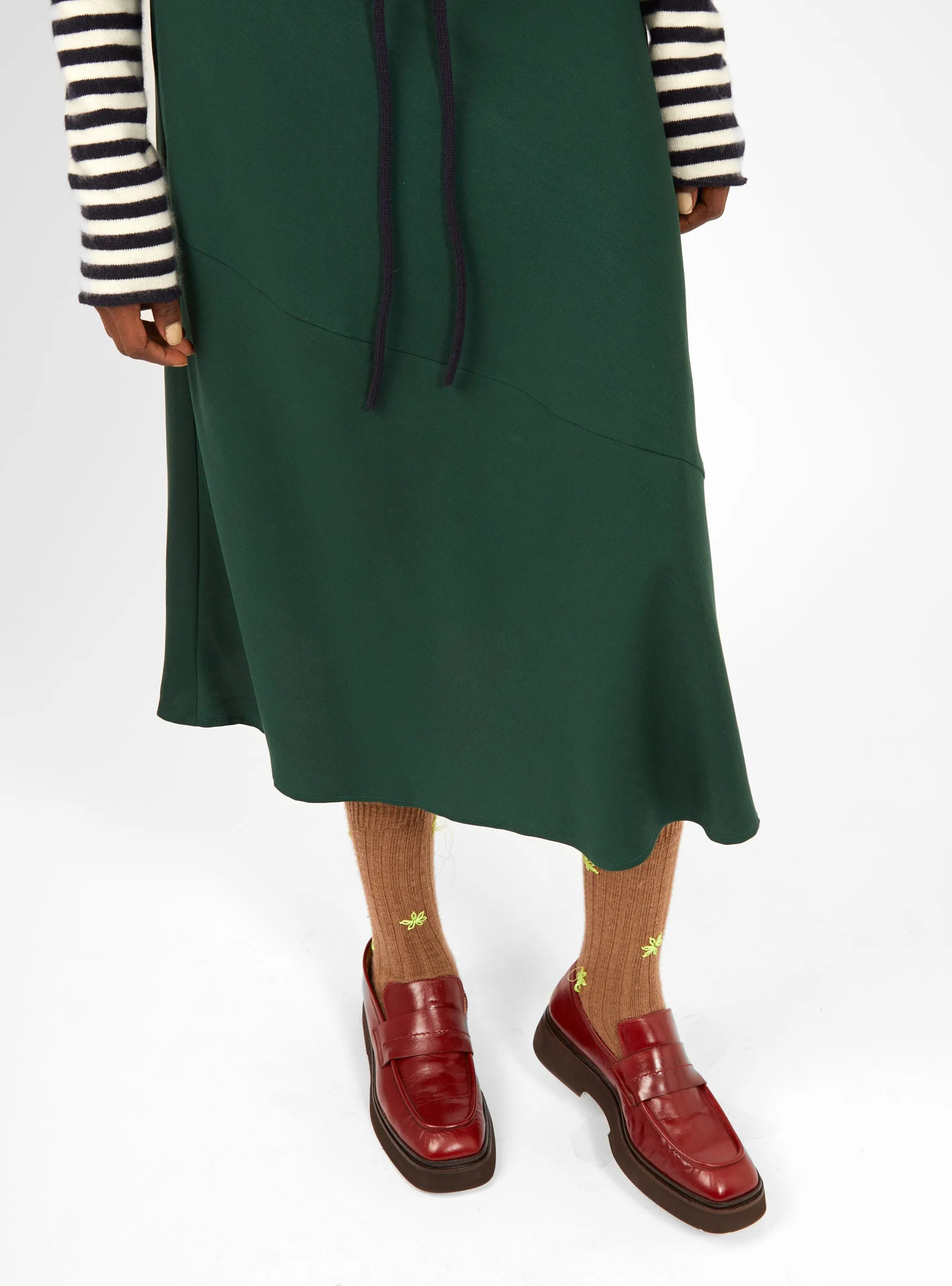 Ami Slip Skirt Studio Green