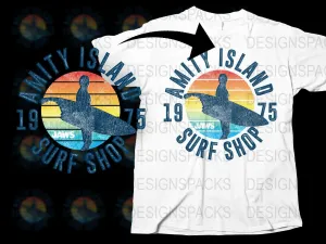 Amity Island Surf Shop Jaws 1975 Silhouette Png Digital Download