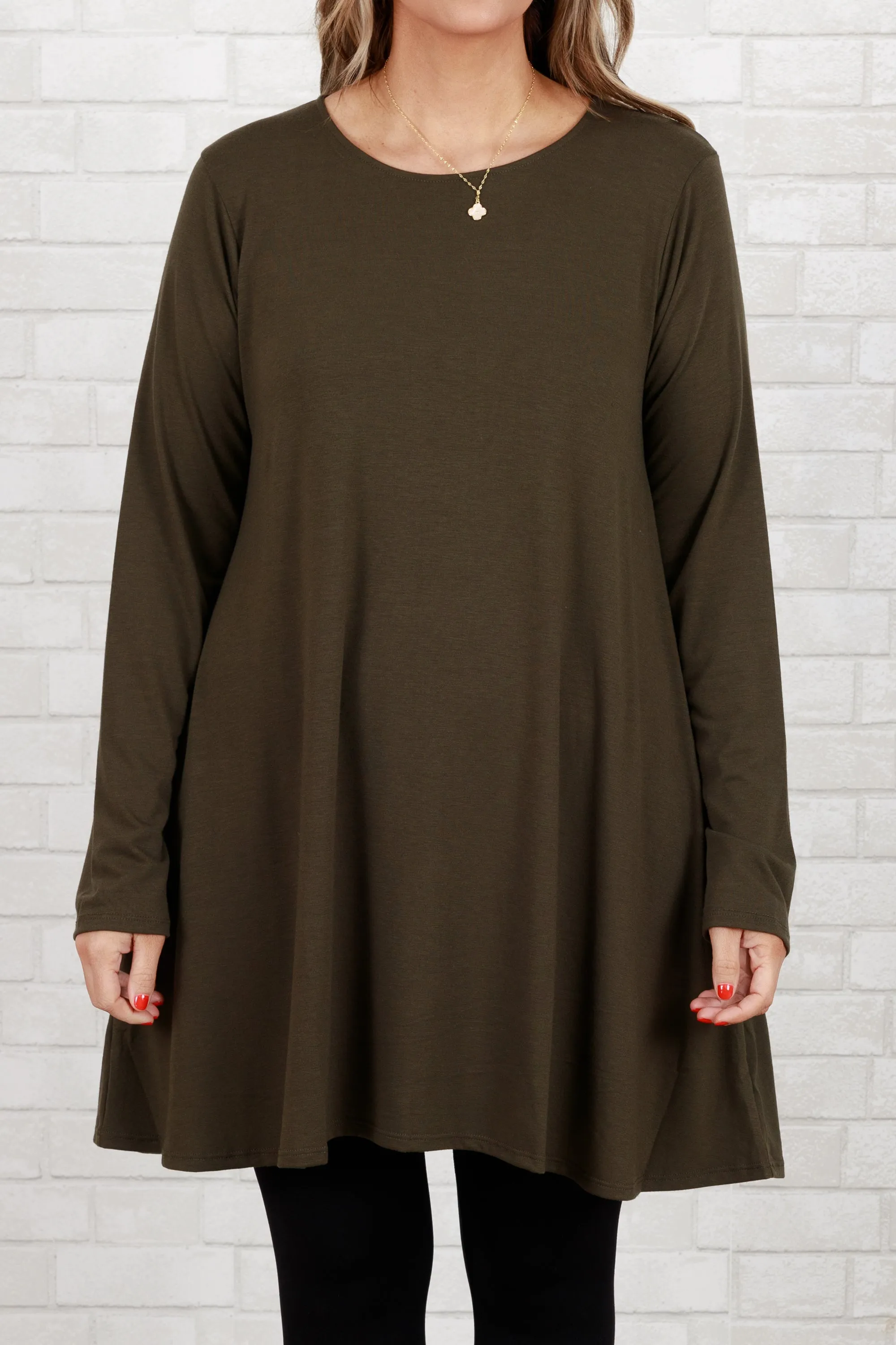 As Long As You're Here Tunic, Dark Olive