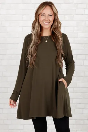 As Long As You're Here Tunic, Dark Olive