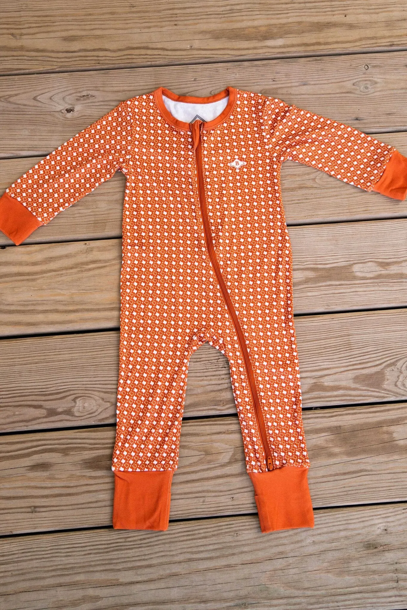 Baby Zip Up - Texas - Orange & White