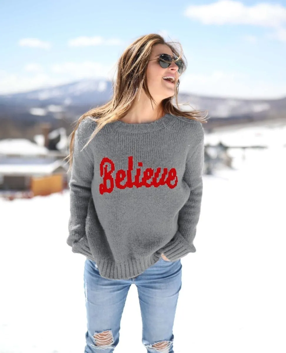 Believe Pullover Cement Red