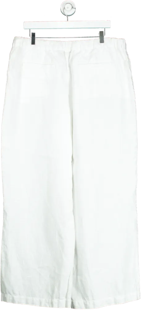 Boden White Linen Trousers UK 18