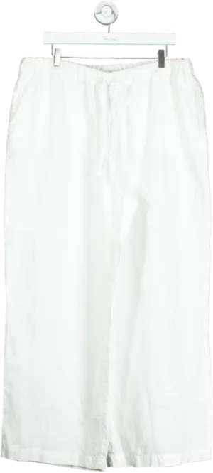 Boden White Linen Trousers UK 18