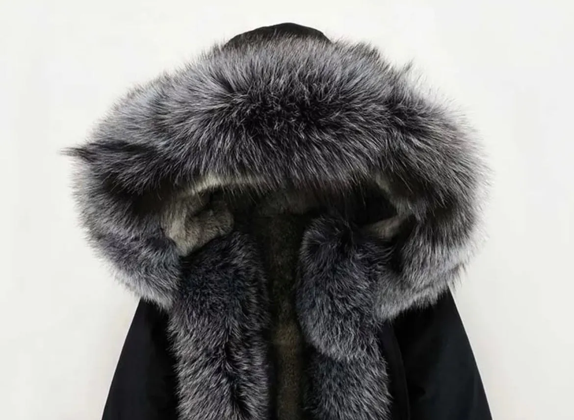 Burr Chic - Women Fur Parka Coat