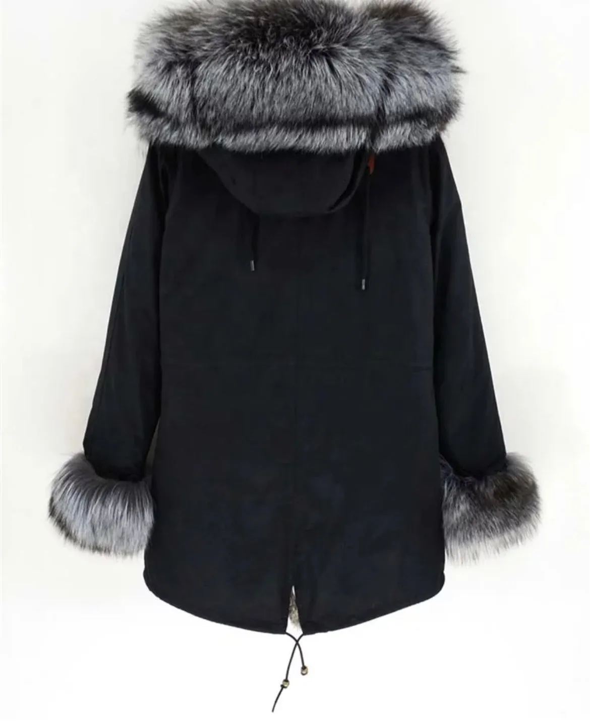 Burr Chic - Women Fur Parka Coat