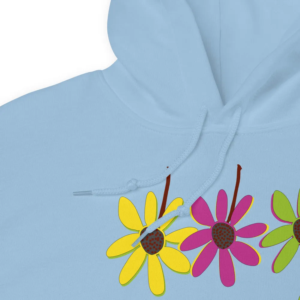 Colourful Hand Drawn Flower Petals Unisex Heavy Blend Hoodie Sweatshirt