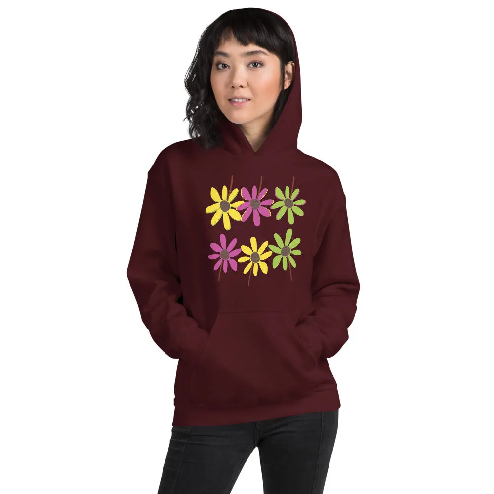 Colourful Hand Drawn Flower Petals Unisex Heavy Blend Hoodie Sweatshirt