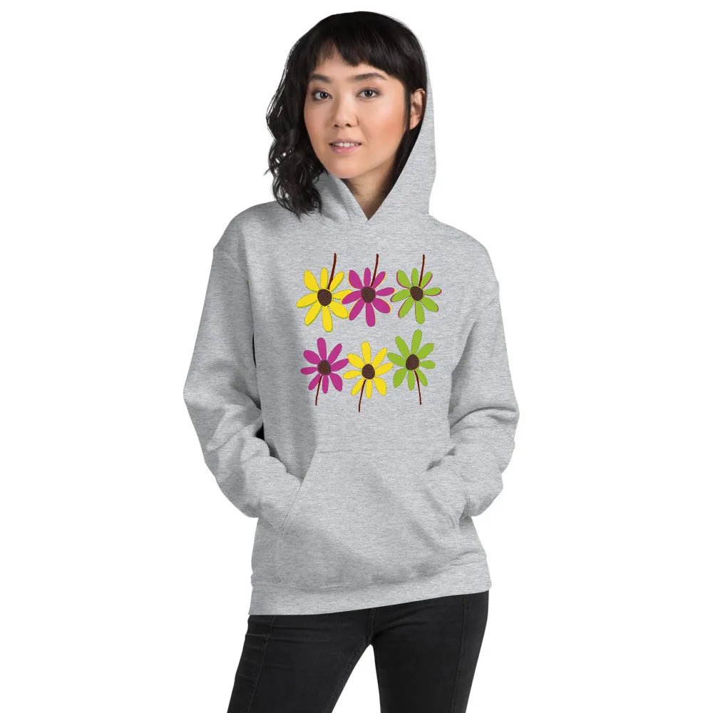 Colourful Hand Drawn Flower Petals Unisex Heavy Blend Hoodie Sweatshirt