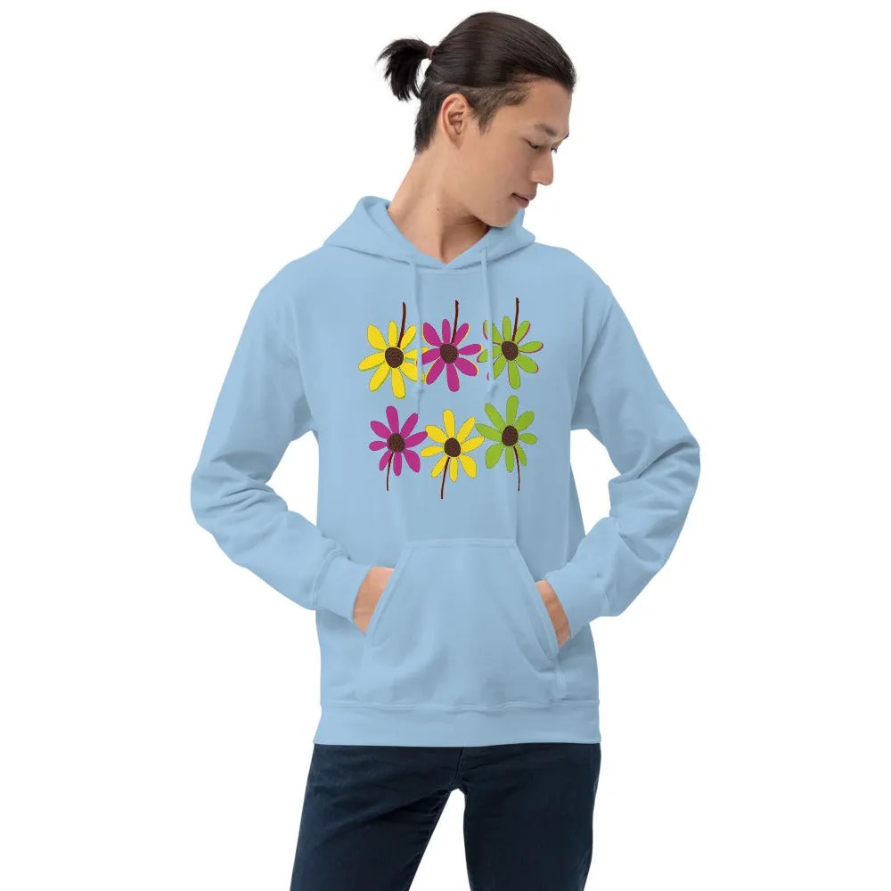 Colourful Hand Drawn Flower Petals Unisex Heavy Blend Hoodie Sweatshirt