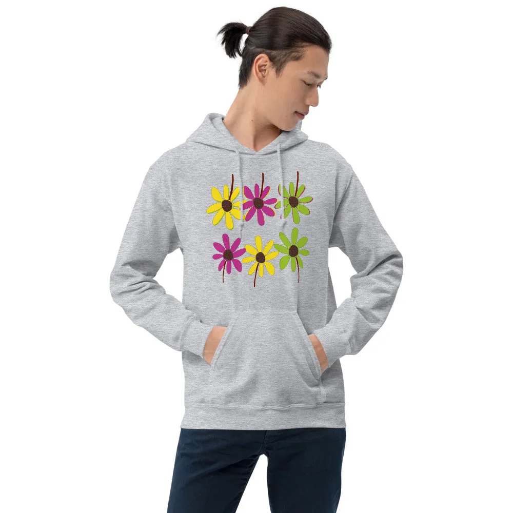 Colourful Hand Drawn Flower Petals Unisex Heavy Blend Hoodie Sweatshirt