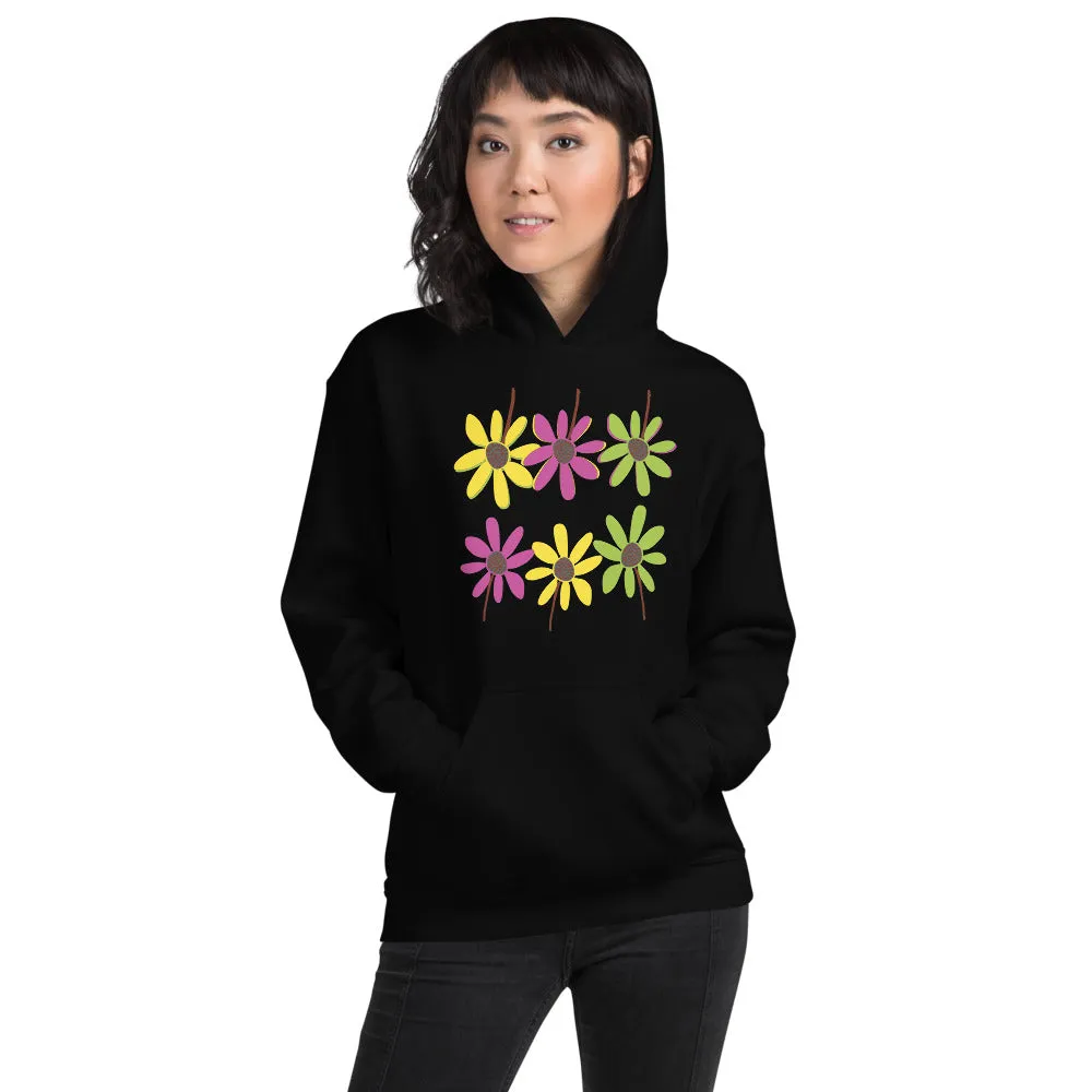 Colourful Hand Drawn Flower Petals Unisex Heavy Blend Hoodie Sweatshirt