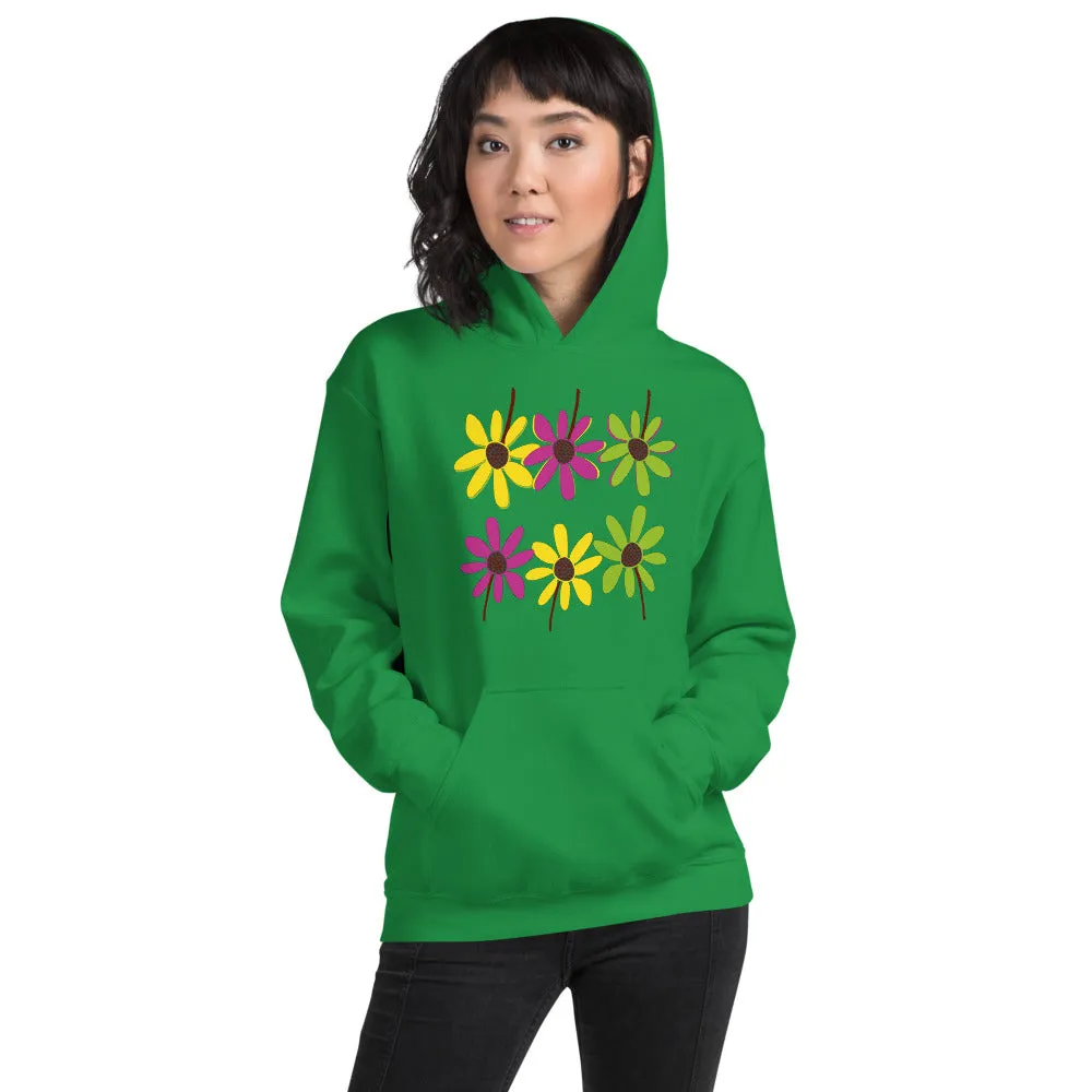 Colourful Hand Drawn Flower Petals Unisex Heavy Blend Hoodie Sweatshirt