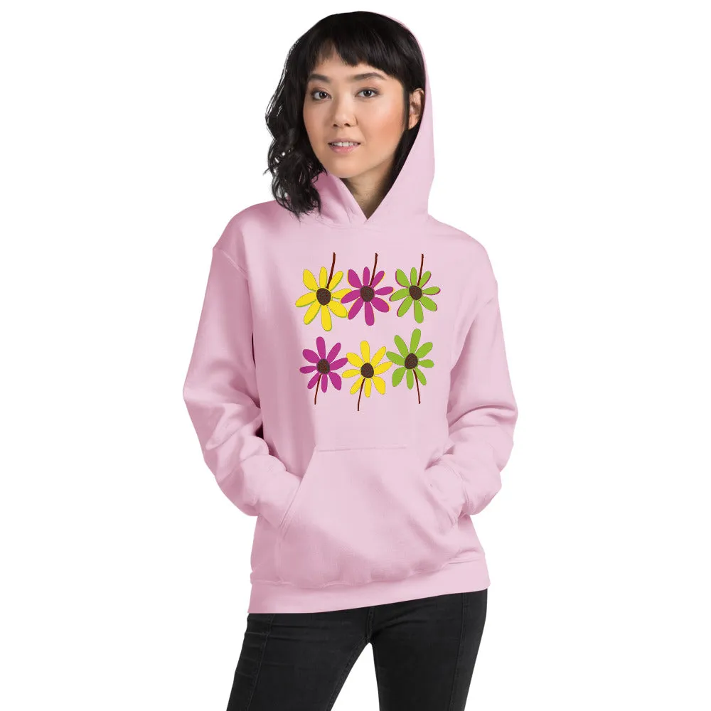 Colourful Hand Drawn Flower Petals Unisex Heavy Blend Hoodie Sweatshirt