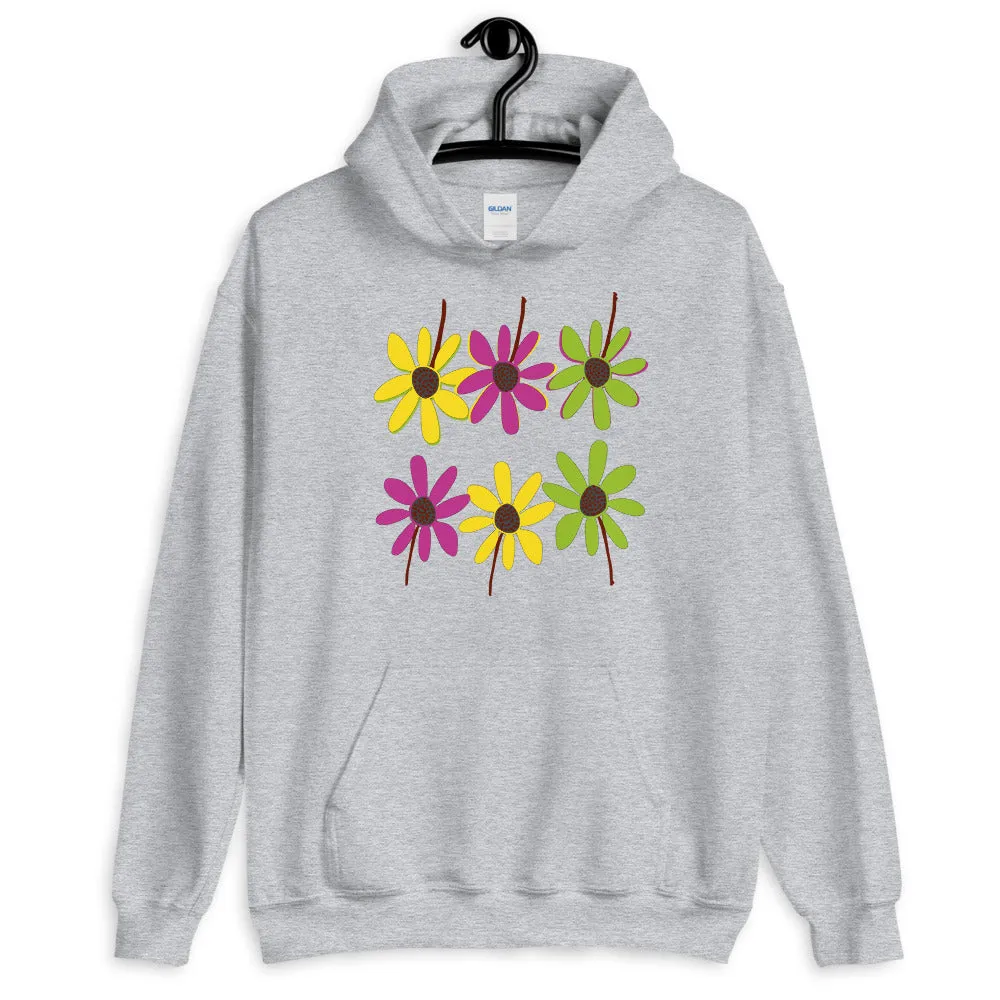 Colourful Hand Drawn Flower Petals Unisex Heavy Blend Hoodie Sweatshirt