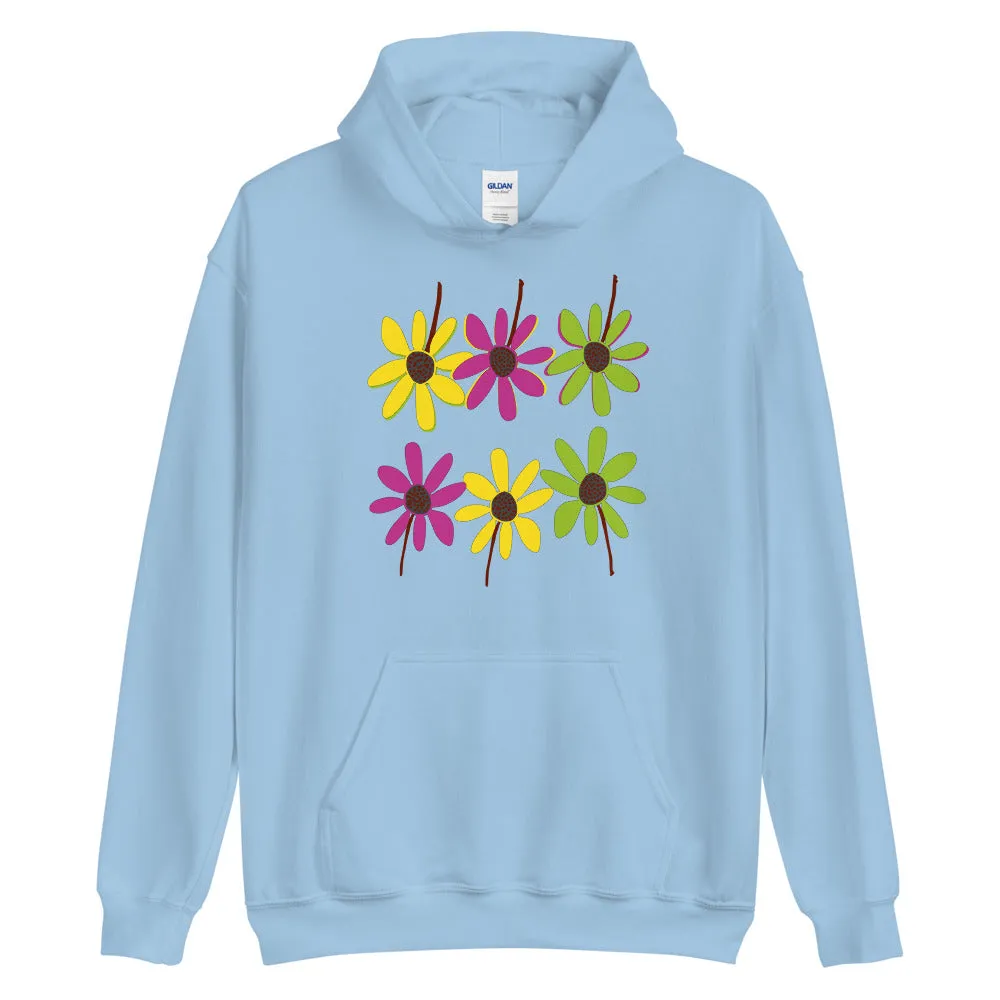 Colourful Hand Drawn Flower Petals Unisex Heavy Blend Hoodie Sweatshirt