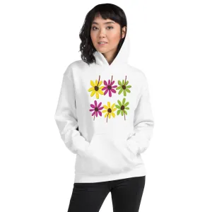 Colourful Hand Drawn Flower Petals Unisex Heavy Blend Hoodie Sweatshirt