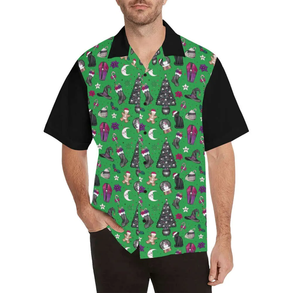 Creepy Christmas Mens Button Up