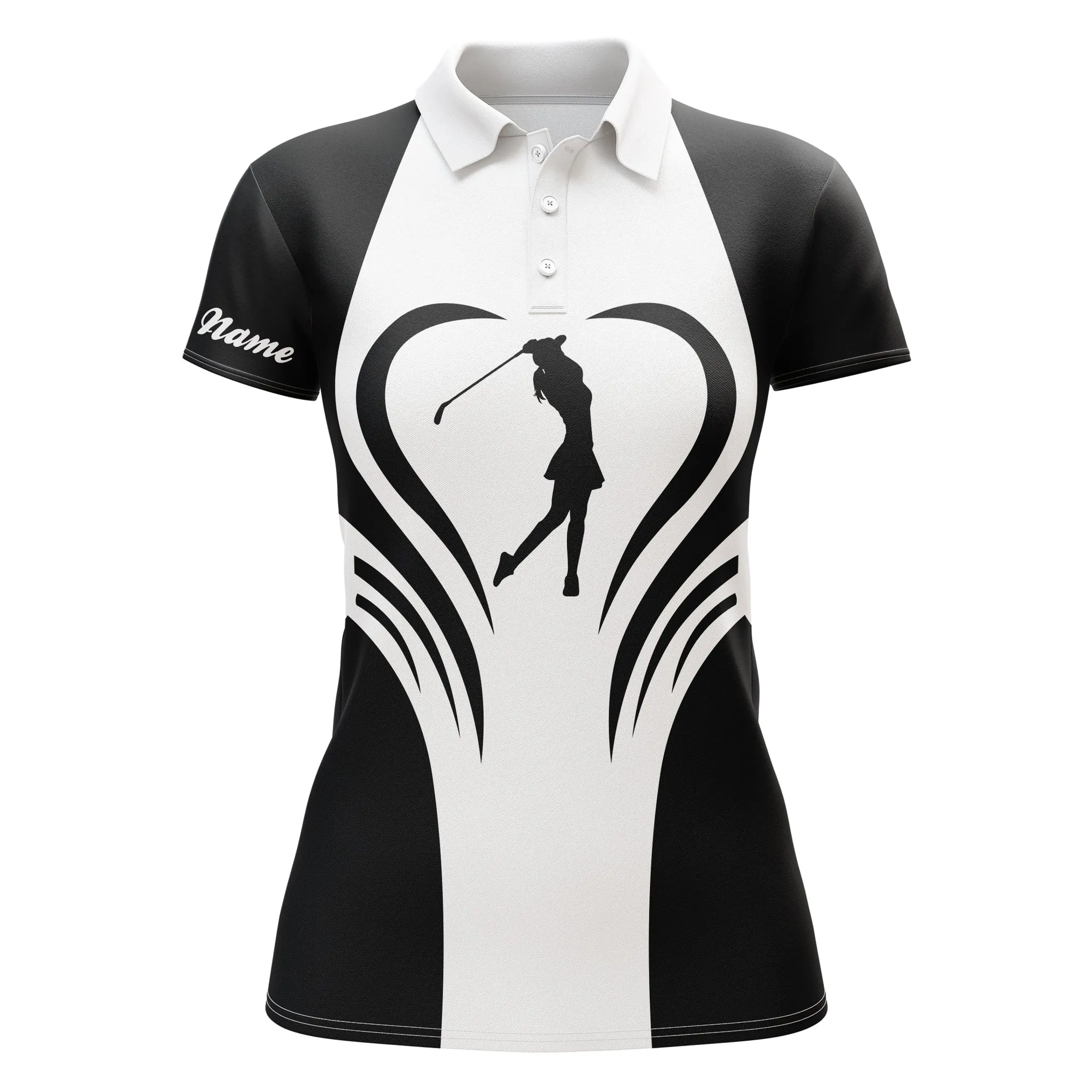 Custom Name 3D Women Love Golf Multi-Color Golf Polo Shirts, Personalized Golf Gifts For Women