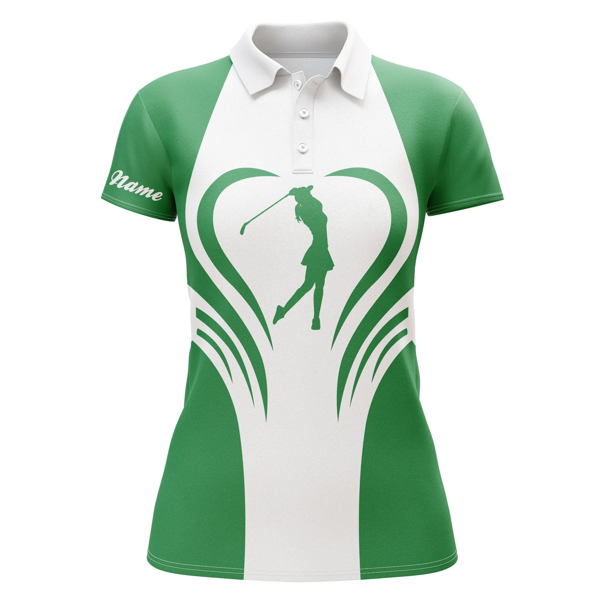 Custom Name 3D Women Love Golf Multi-Color Golf Polo Shirts, Personalized Golf Gifts For Women