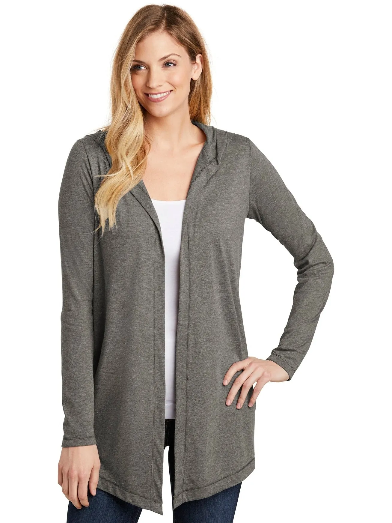 District Ladies Perfect Tri Hooded Cardigan