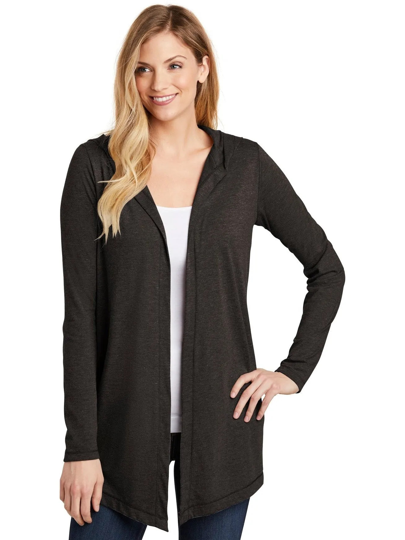 District Ladies Perfect Tri Hooded Cardigan