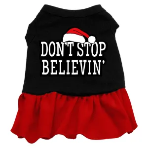 Don't Stop Believin' Screen Print Dress Black with Red XXL (18)