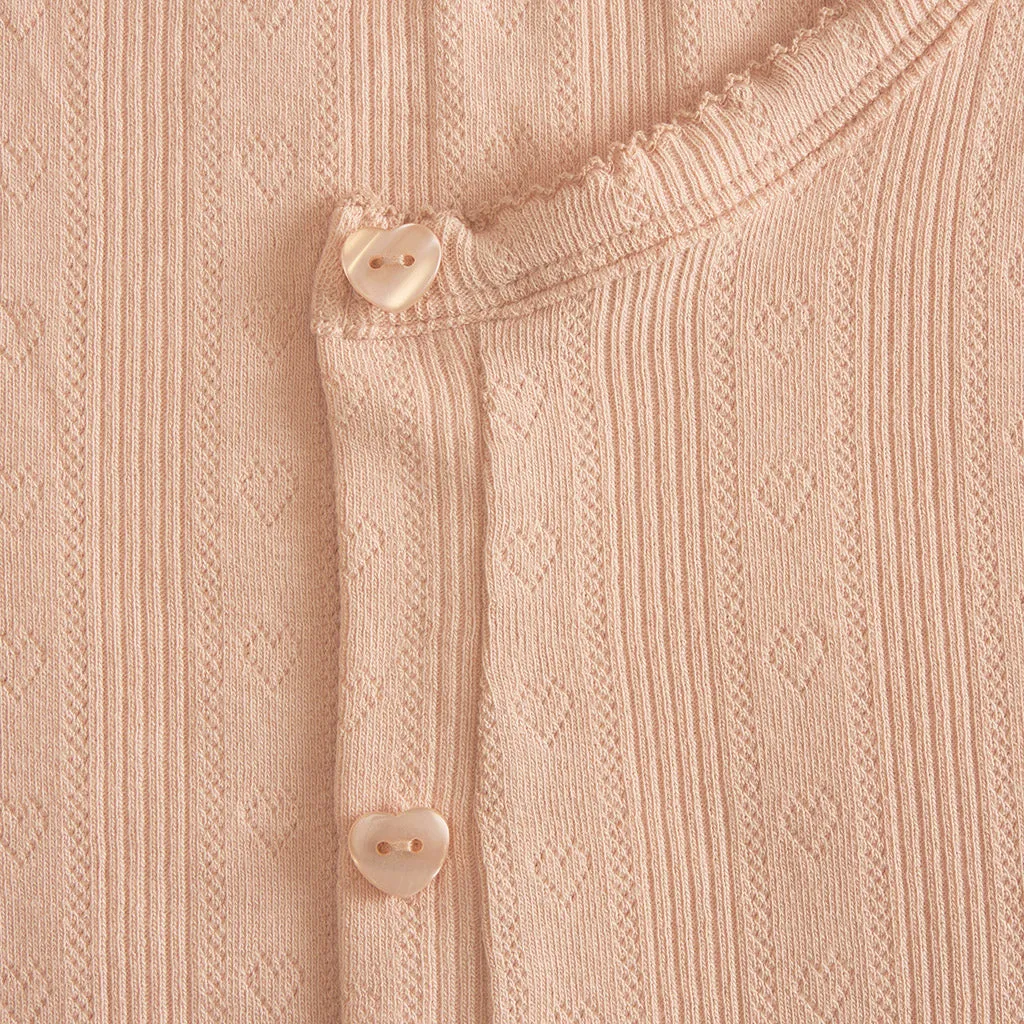 Dusty Blush Women's Pointelle Cardigan