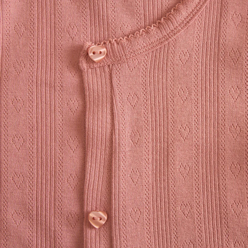 Dusty Rose Pointelle Cardigan