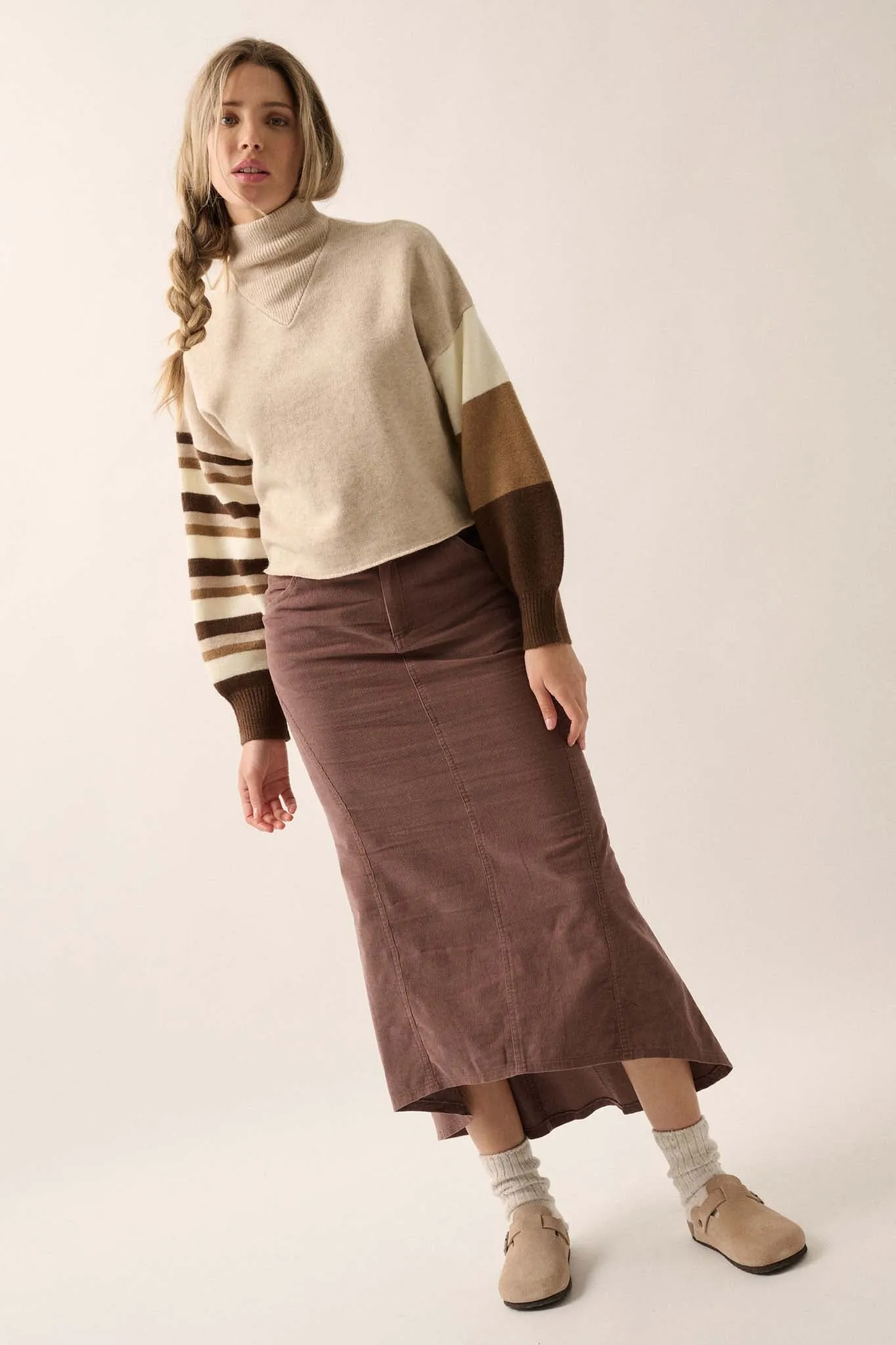 Giddy Up Corduroy High-Low Mermaid Skirt