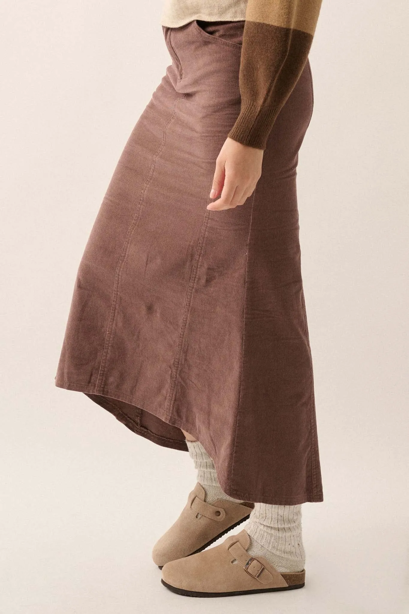 Giddy Up Corduroy High-Low Mermaid Skirt