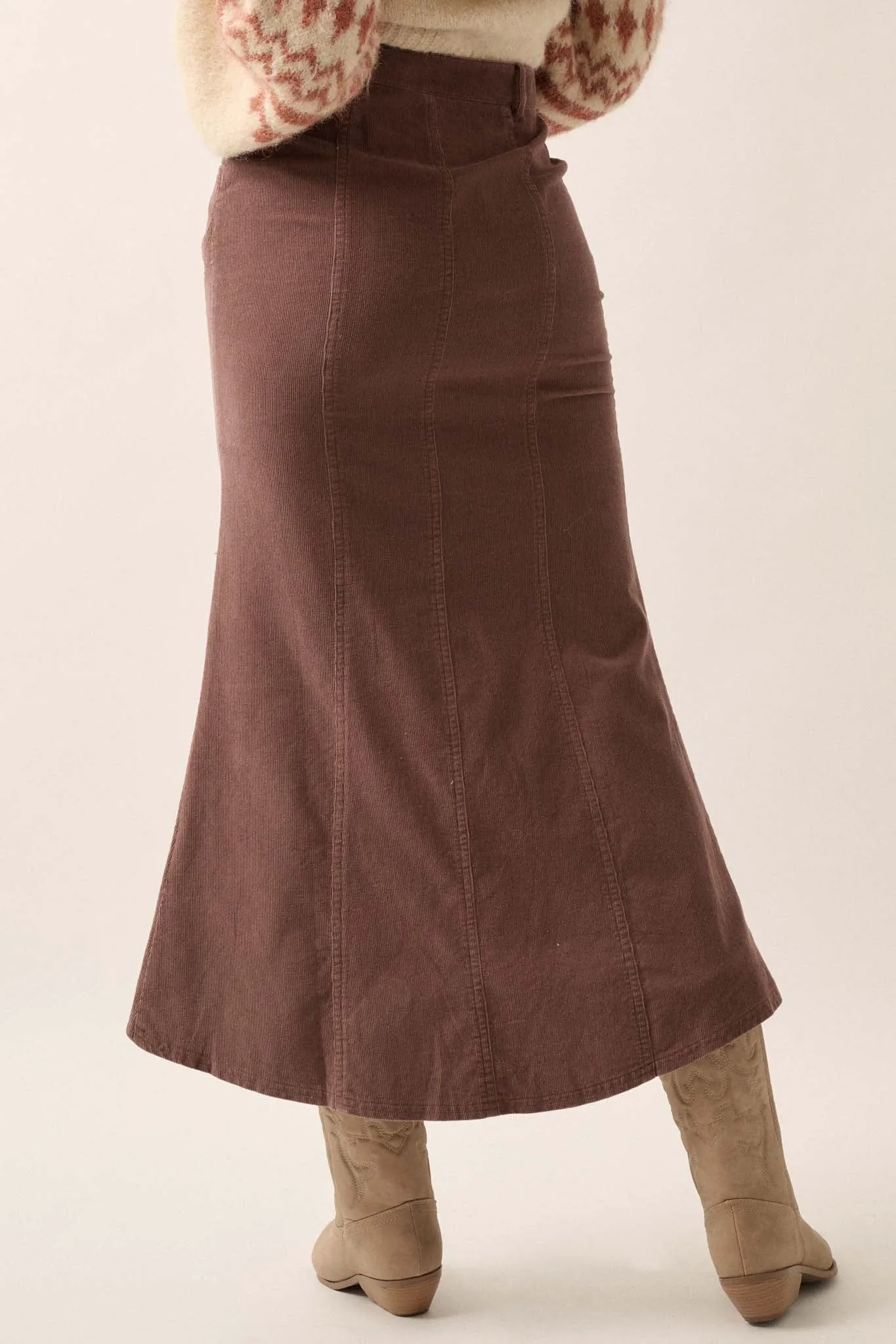 Giddy Up Corduroy High-Low Mermaid Skirt