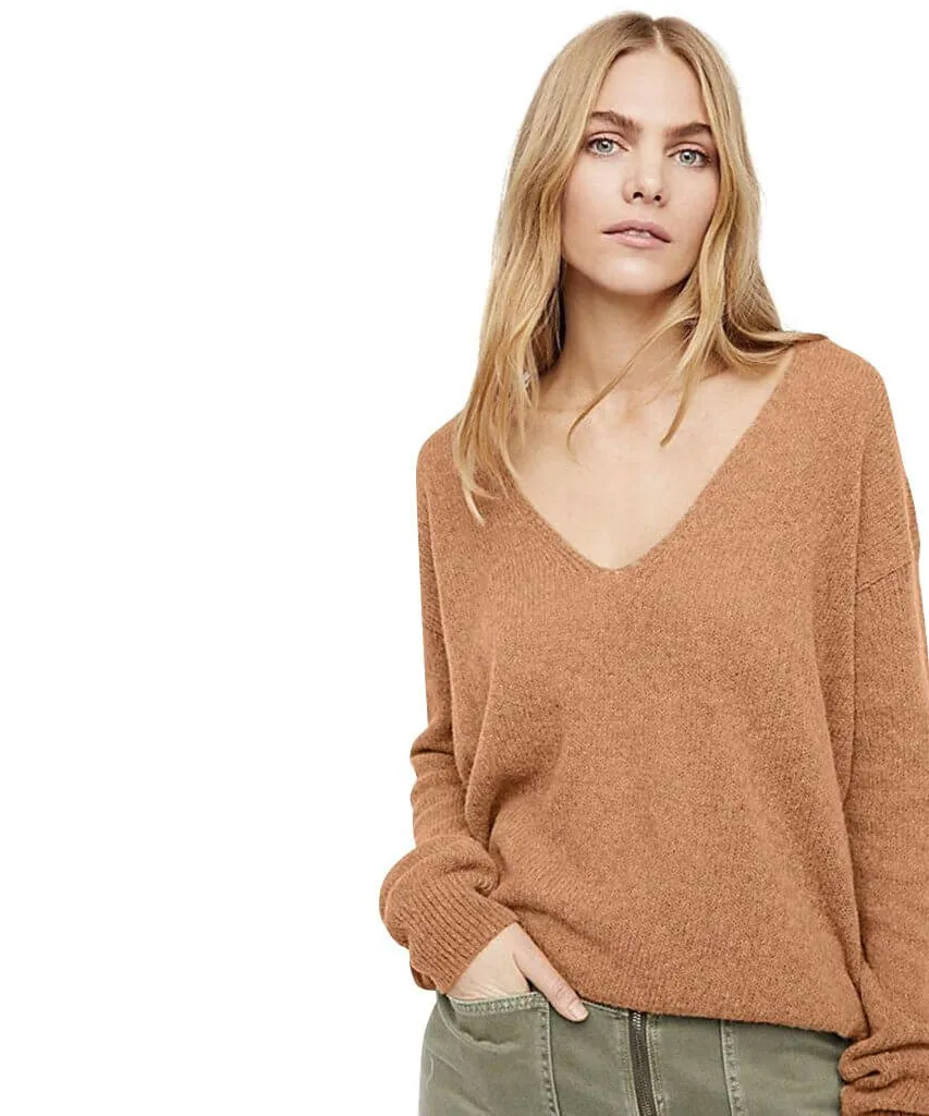 Gossamer V-Neck, Terracotta