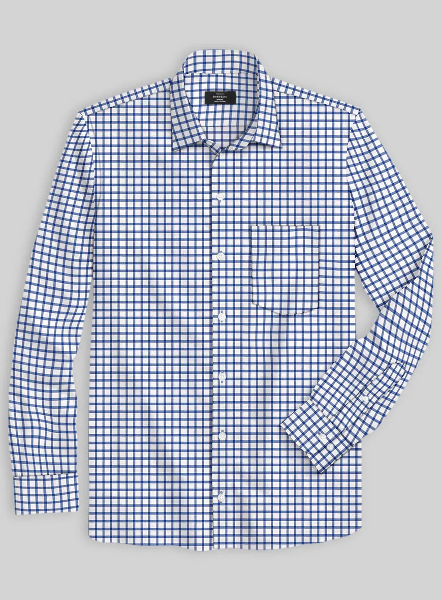 Italian Blue Gingham Check Shirt