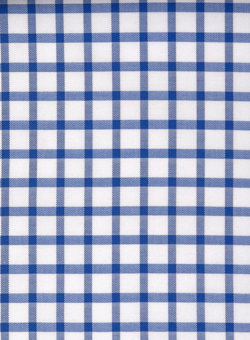 Italian Blue Gingham Check Shirt