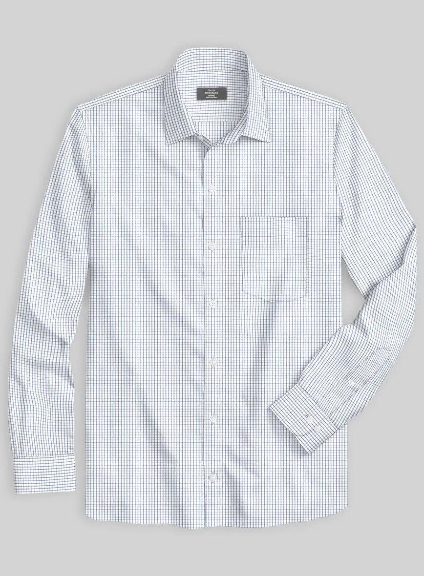 Italian Blue Windowpane Shirt