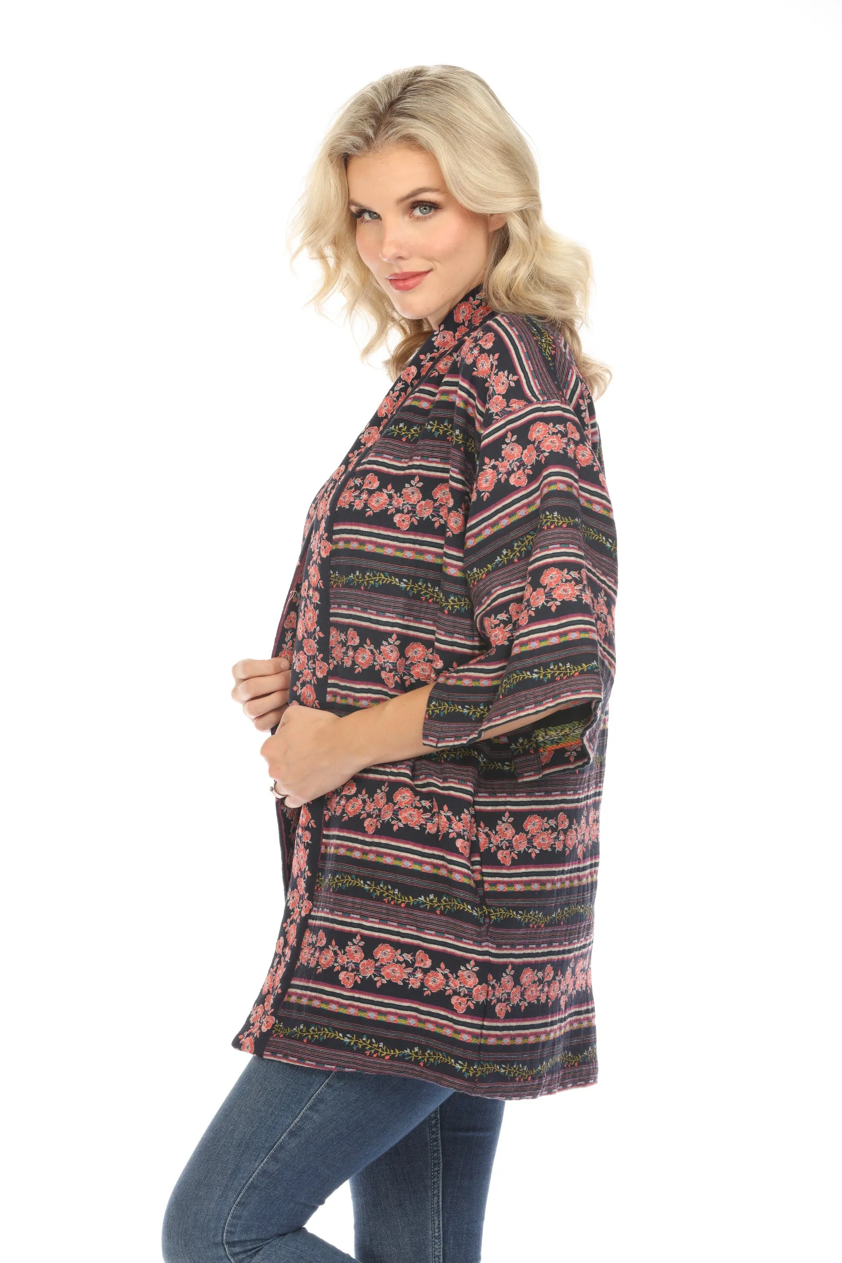 Johnny Was Workshop Allora Jacquard Kimono Boho Chic W41523