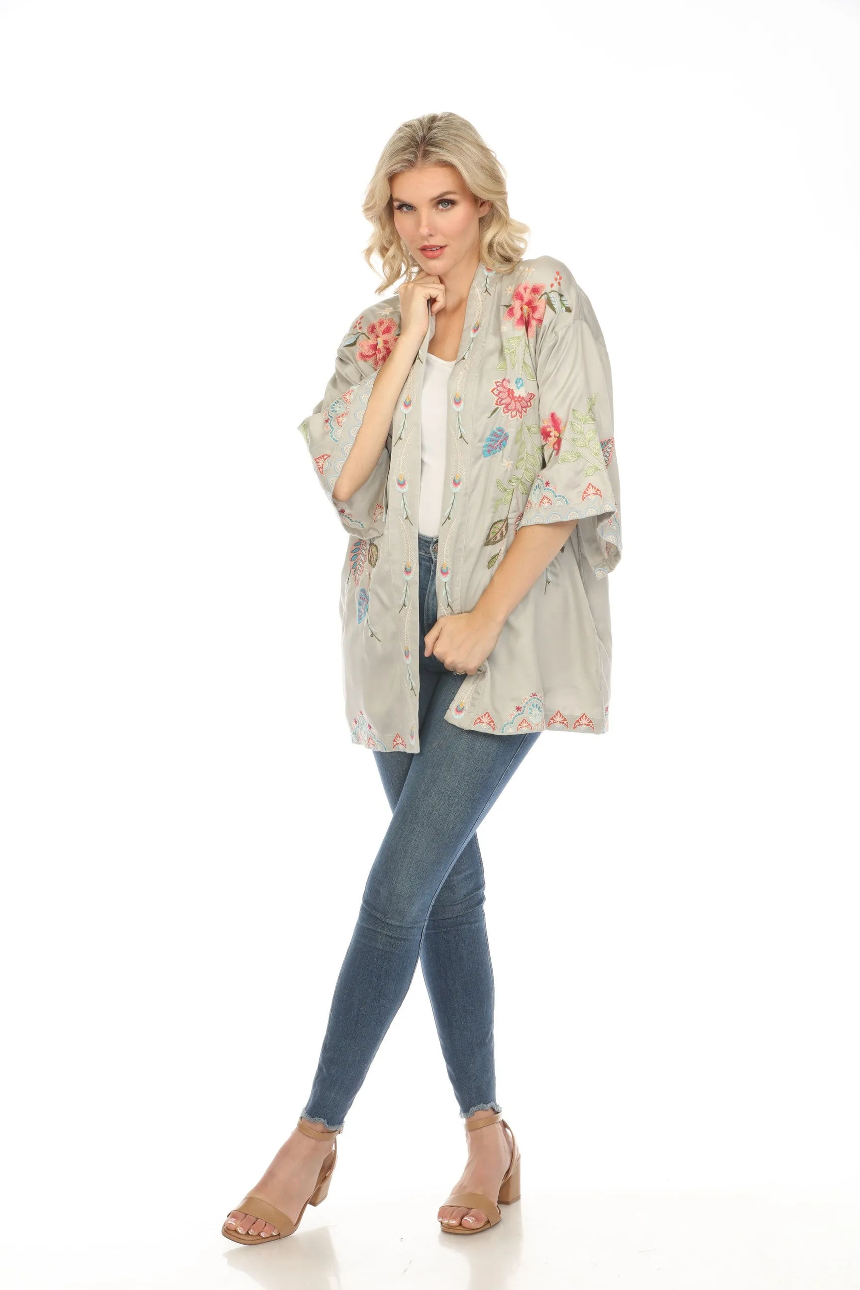 Johnny Was Workshop Emika Embroidered Kimono Boho Chic W44624