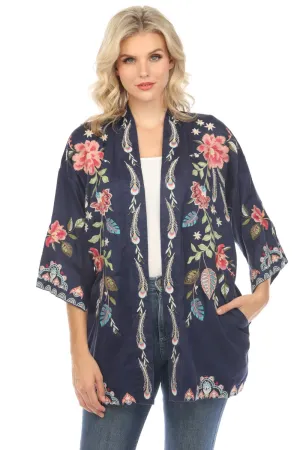 Johnny Was Workshop Emika Embroidered Kimono Boho Chic W44624