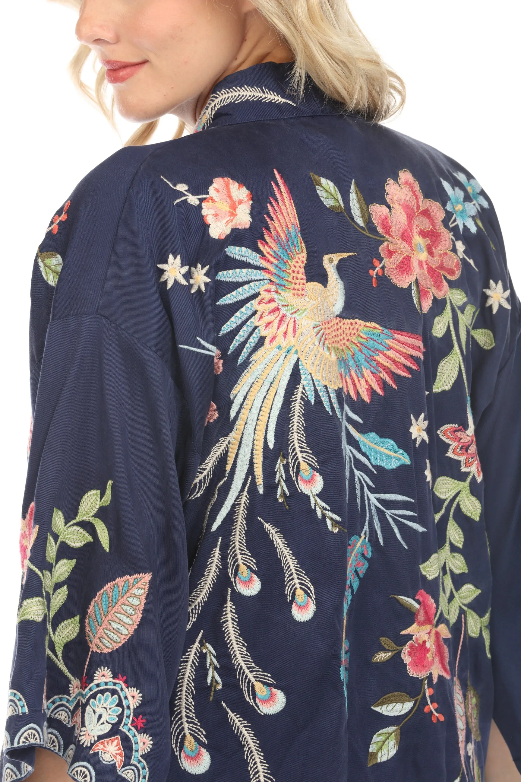 Johnny Was Workshop Emika Embroidered Kimono Boho Chic W44624