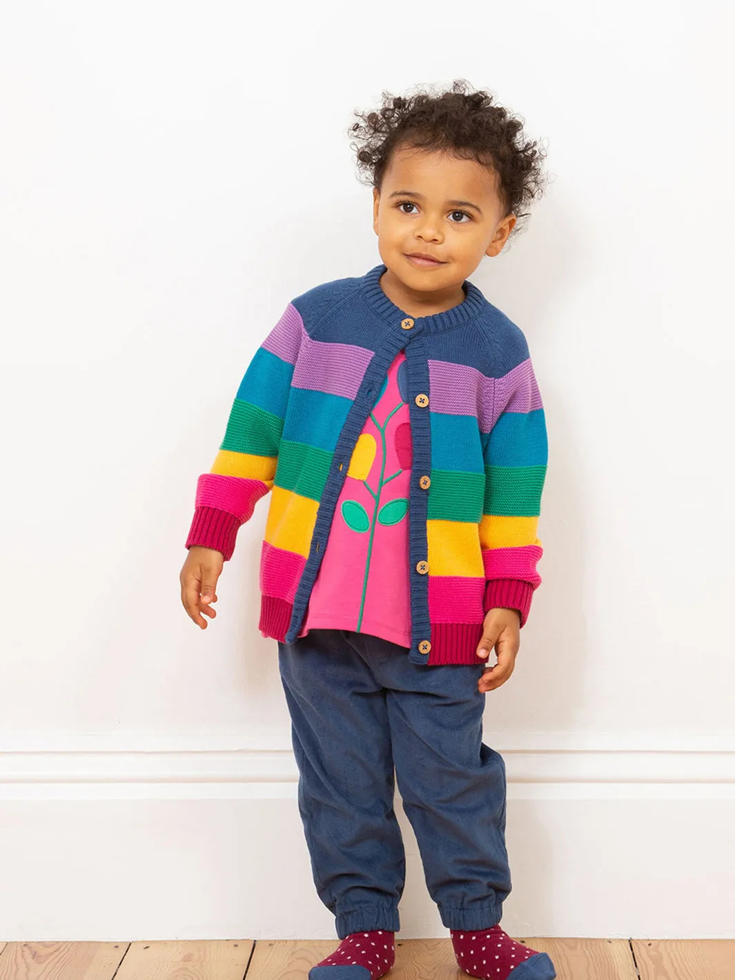 Kite Rainbow Cardi Purple Stripes