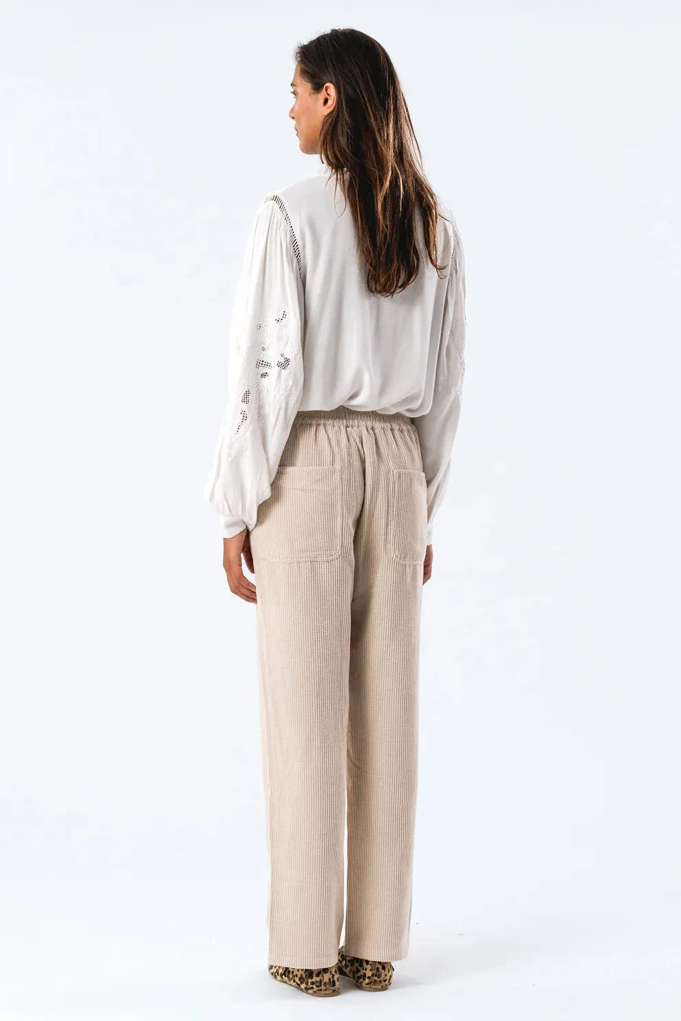 LOLLIES Cream Corduroy Trousers