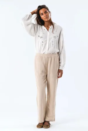 LOLLIES Cream Corduroy Trousers