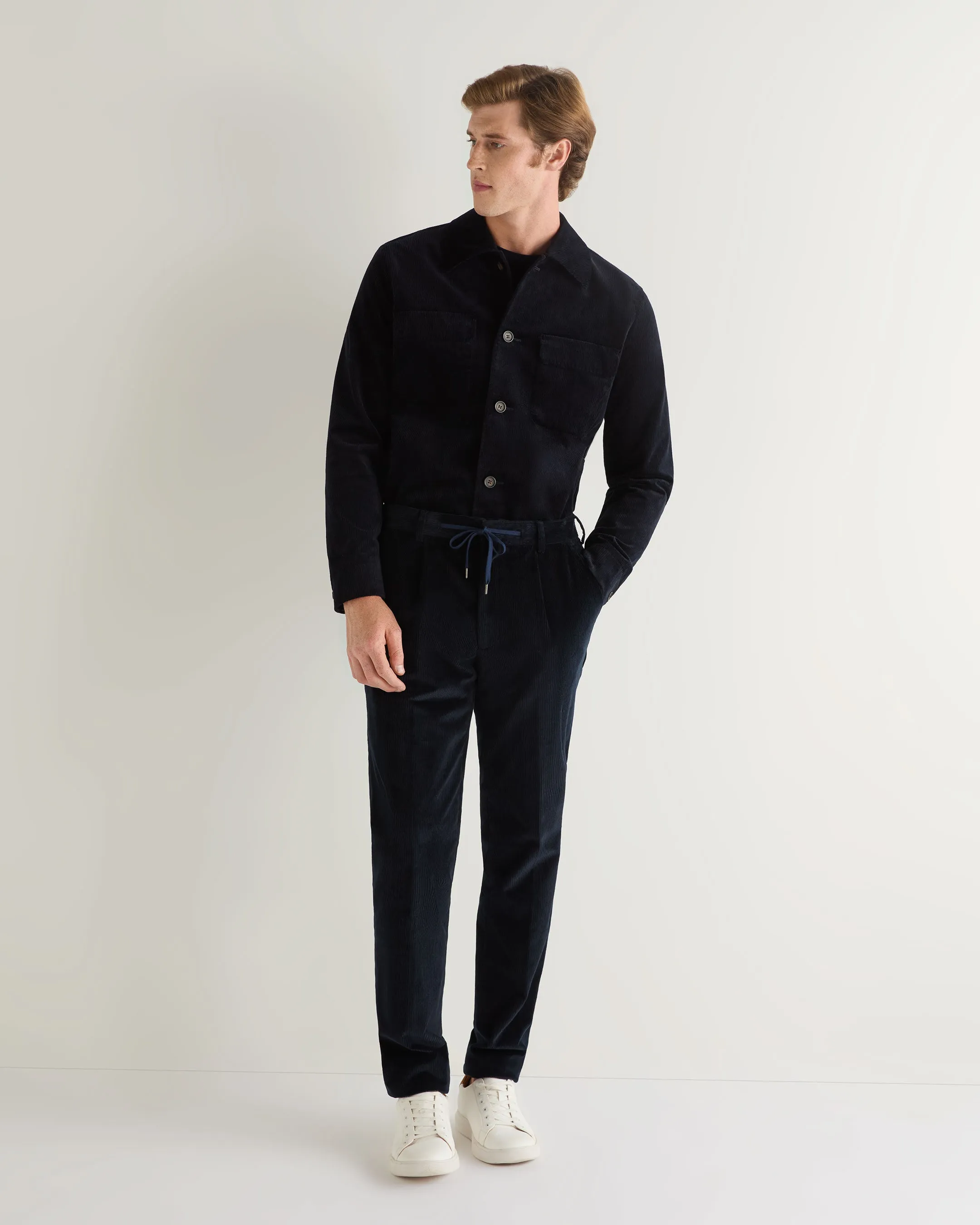 Men's Atrani Cord Trousers Navy Blue